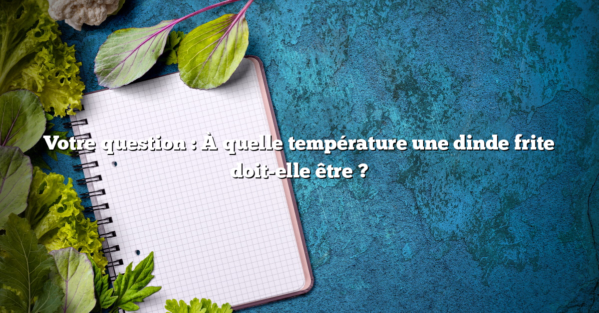Votre question : À quelle température une dinde frite doit-elle être ?